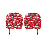 Red Daruma Cloud Pattern Car Headrest Cover