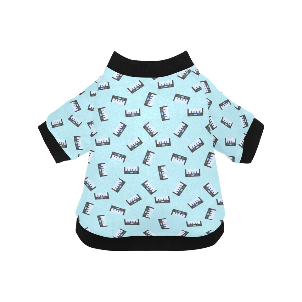 Piano Pattern Print Design 05 All Over Print Pet Dog Round Neck Fuzzy Shirt