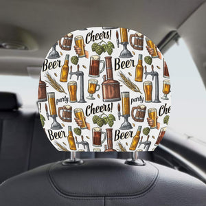 Beer Cheer Pattern Car Headrest Cover