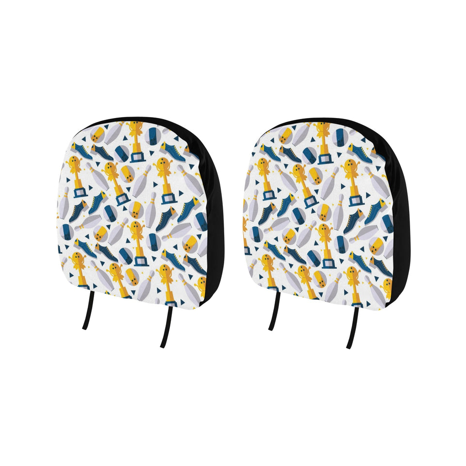 Bowling Ball and Shoes Pattern Car Headrest Cover