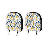 Bowling Ball and Shoes Pattern Car Headrest Cover