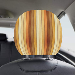 Wood Printed Pattern Print Design 01 Car Headrest Cover