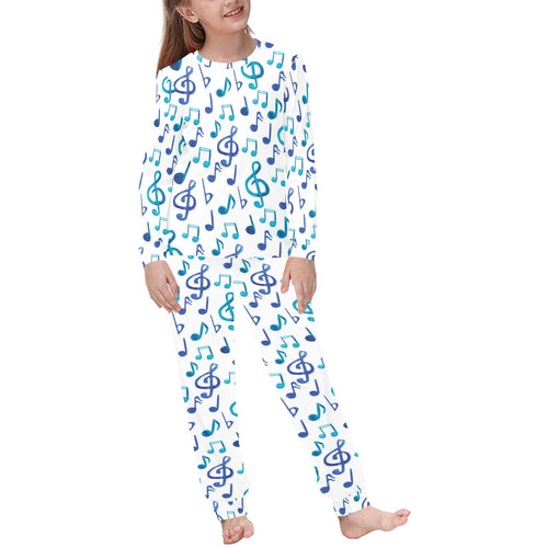 Music Notes Pattern Print Design 03 Kids' Boys' Girls' All Over Print Pajama Set