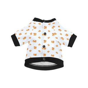 Pancake Pattern Print Design 03 All Over Print Pet Dog Round Neck Fuzzy Shirt