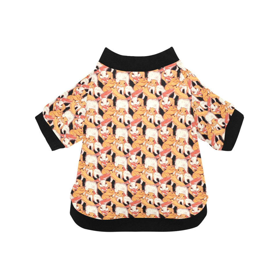 Squirrel Pattern Print Design 04 All Over Print Pet Dog Round Neck Fuzzy Shirt