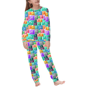 Chemistry Periodic Table Pattern Print Design 05 Kids' Boys' Girls' All Over Print Pajama Set