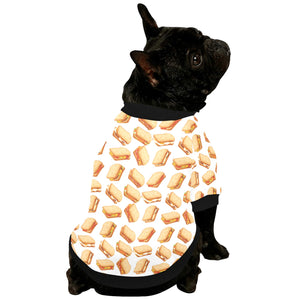 Sandwich Pattern Print Design 01 All Over Print Pet Dog Round Neck Fuzzy Shirt