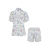 Surfboard Pattern Print Design 01 Women's V-Neck Short Pajama Set