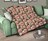 Rose Pattern Print Design 04 Premium Quilt