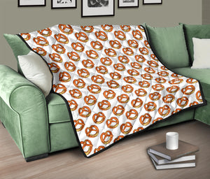 Pretzels Pattern Print Design 03 Premium Quilt