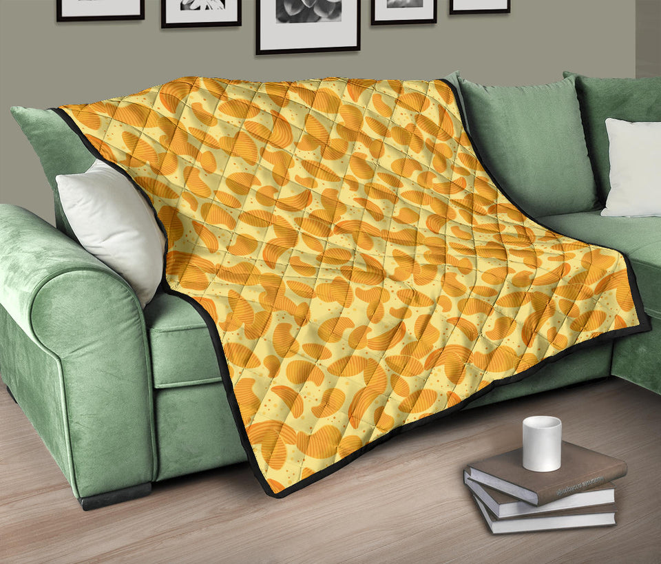 Potato Chips Pattern Print Design 04 Premium Quilt