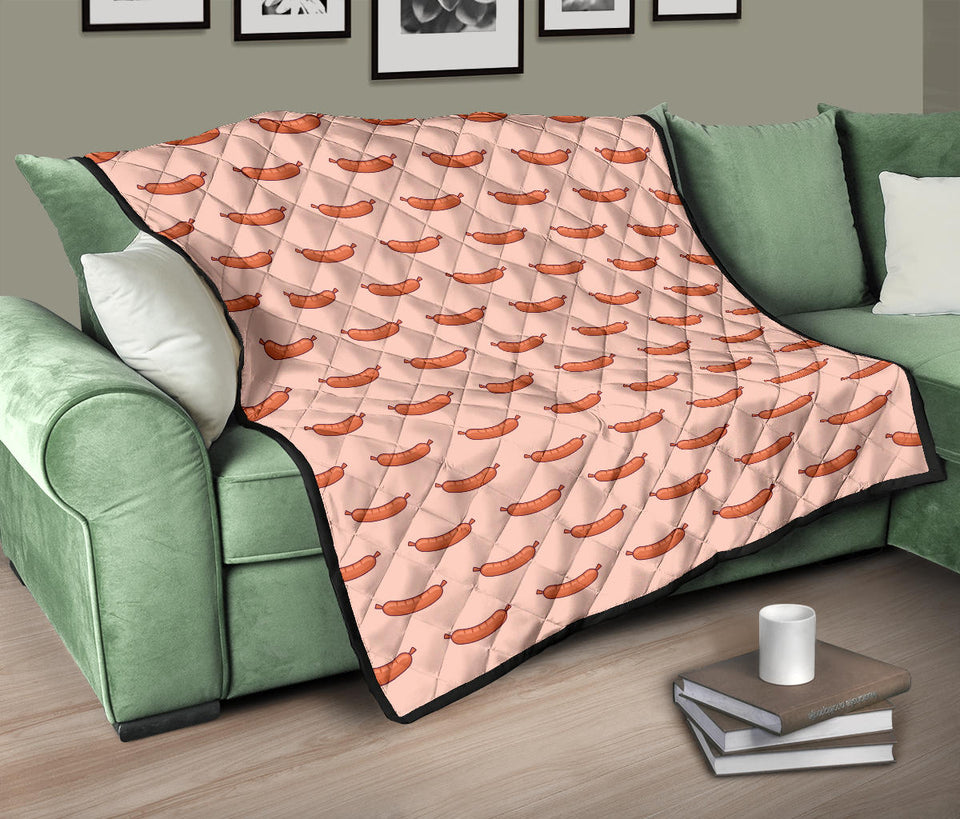 Sausage Pattern Print Design 01 Premium Quilt