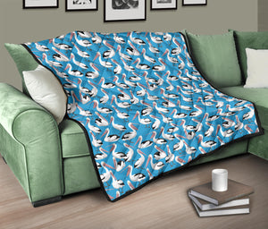 Pelican Pattern Print Design 04 Premium Quilt