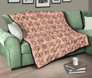 Pretzels Pattern Print Design 04 Premium Quilt