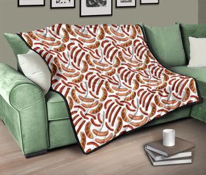 Sausage Pattern Print Design 05 Premium Quilt