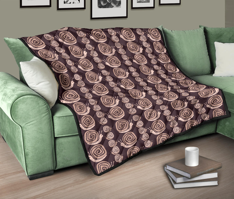 Snail Pattern Print Design 03 Premium Quilt