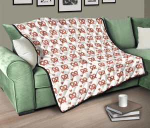 Pretzels Pattern Print Design 01 Premium Quilt