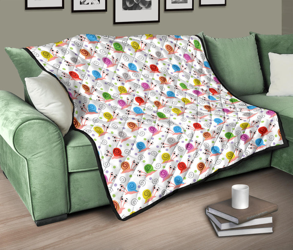 Snail Pattern Print Design 05 Premium Quilt