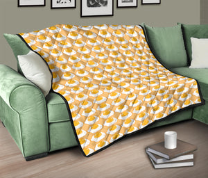 Fried Eggs Pattern Print Design 04 Premium Quilt