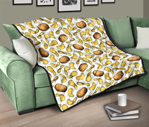 Potato Chips Pattern Print Design 01 Premium Quilt