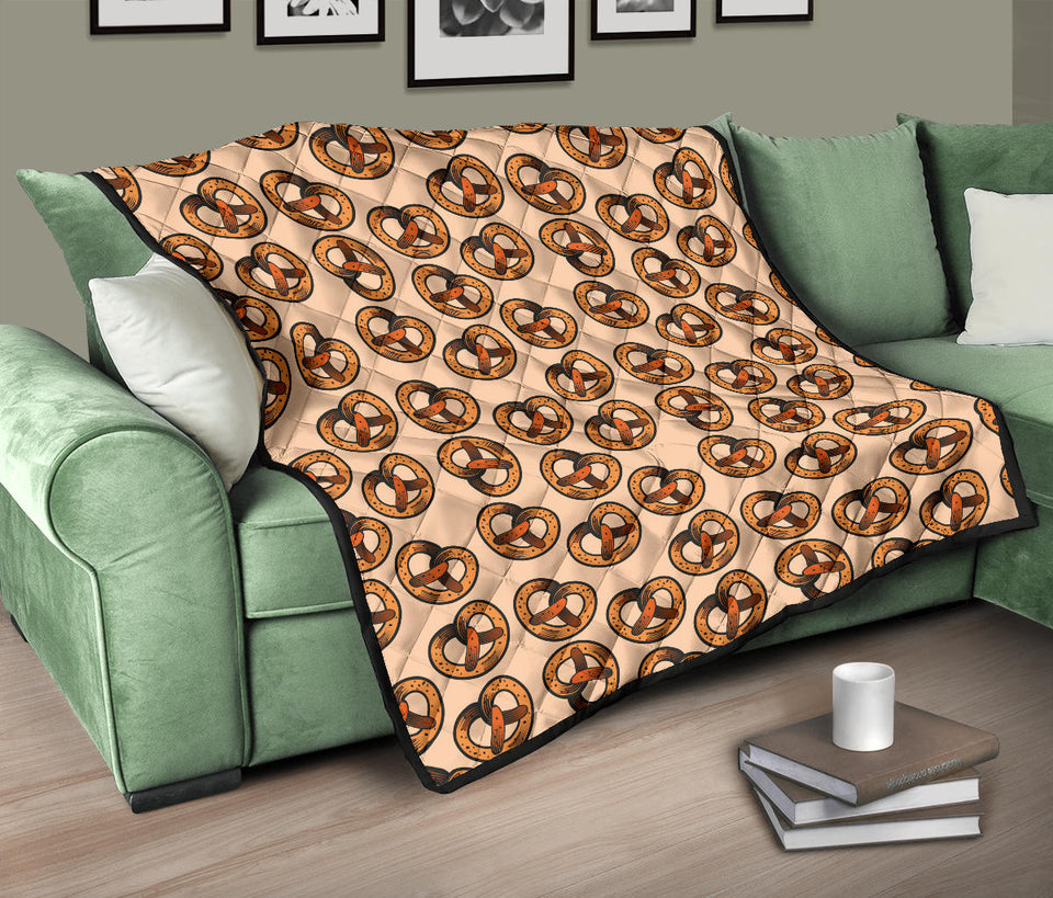 Pretzels Pattern Print Design 02 Premium Quilt