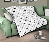 Mustache Beard Pattern Print Design 04 Premium Quilt