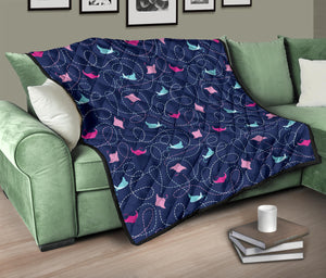 Stingray Pattern Print Design 05 Premium Quilt