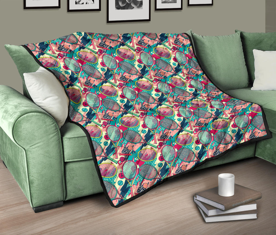 Tennis Pattern Print Design 01 Premium Quilt