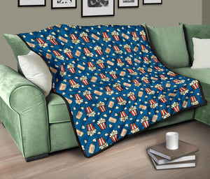 Popcorn Pattern Print Design 03 Premium Quilt