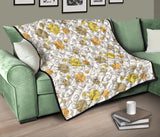 Potato Chips Pattern Print Design 02 Premium Quilt