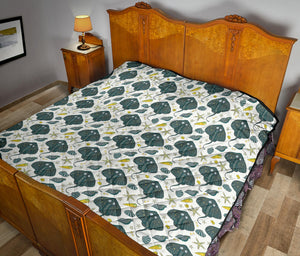 Stingray Pattern Print Design 03 Premium Quilt