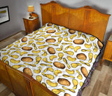 Potato Chips Pattern Print Design 01 Premium Quilt