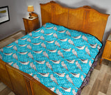 Seagull Pattern Print Design 02 Premium Quilt