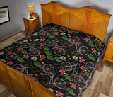 Bicycle Pattern Print Design 03 Premium Quilt