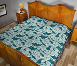 Stingray Pattern Print Design 01 Premium Quilt