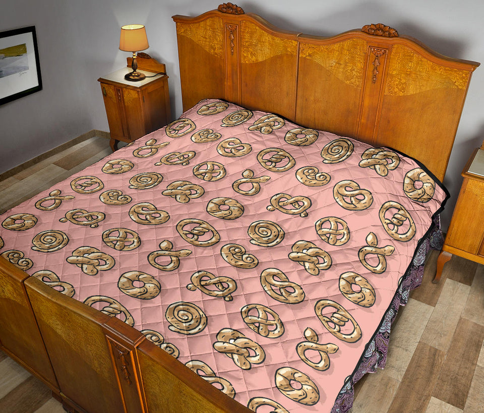 Pretzels Pattern Print Design 04 Premium Quilt