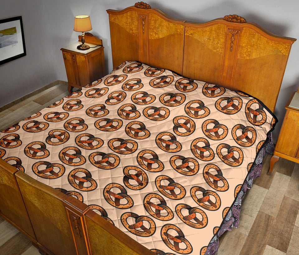 Pretzels Pattern Print Design 02 Premium Quilt