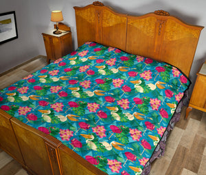 Pelican Pattern Print Design 03 Premium Quilt