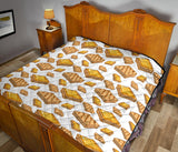 Bread Toast Pattern Print Design 03 Premium Quilt