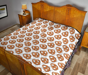 Pretzels Pattern Print Design 05 Premium Quilt