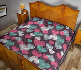 Decorative Heart Pattern Premium Quilt