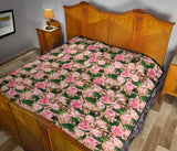 Rose Pattern Print Design 04 Premium Quilt