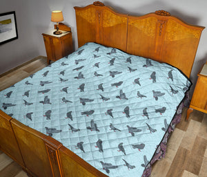 Pigeon Pattern Print Design 02 Premium Quilt