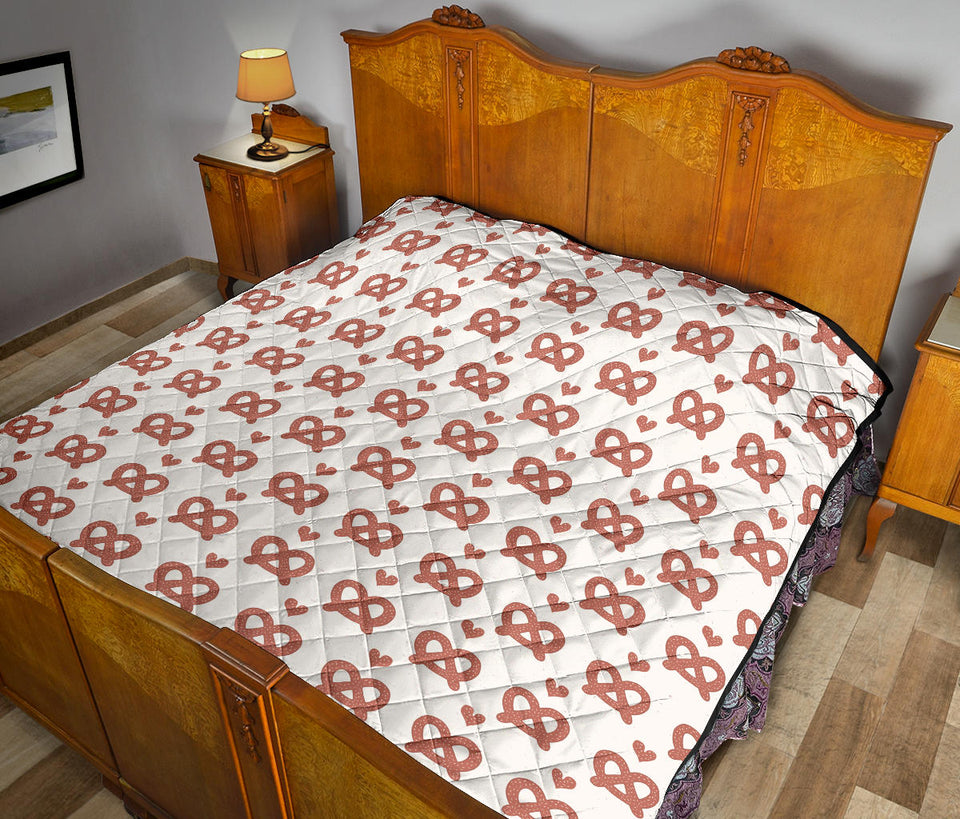 Pretzels Pattern Print Design 01 Premium Quilt