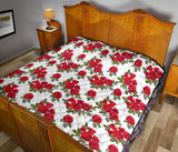 Rose Pattern Print Design 05 Premium Quilt