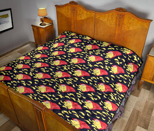 Potato Chips Pattern Print Design 05 Premium Quilt