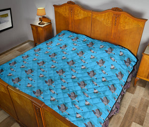 Pigeon Pattern Print Design 05 Premium Quilt