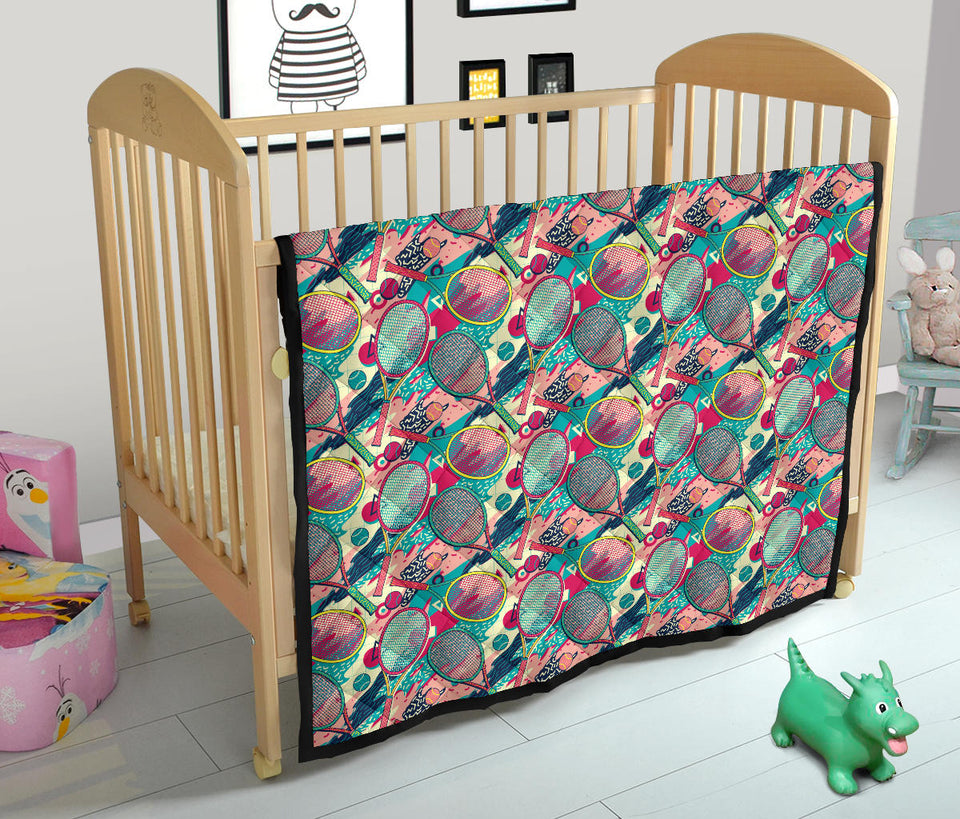 Tennis Pattern Print Design 01 Premium Quilt