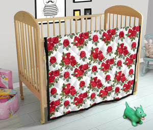 Rose Pattern Print Design 05 Premium Quilt