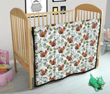 Squirrel Pattern Print Design 02 Premium Quilt